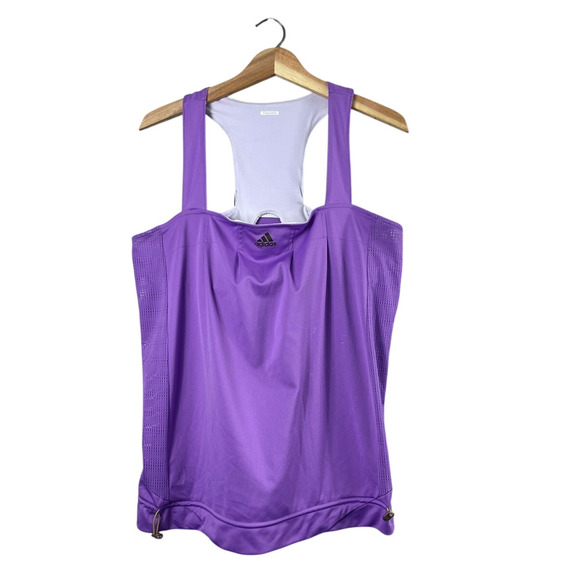Women's Purple Adidas ClimaCool Tank Top L - Picture 1 of 5